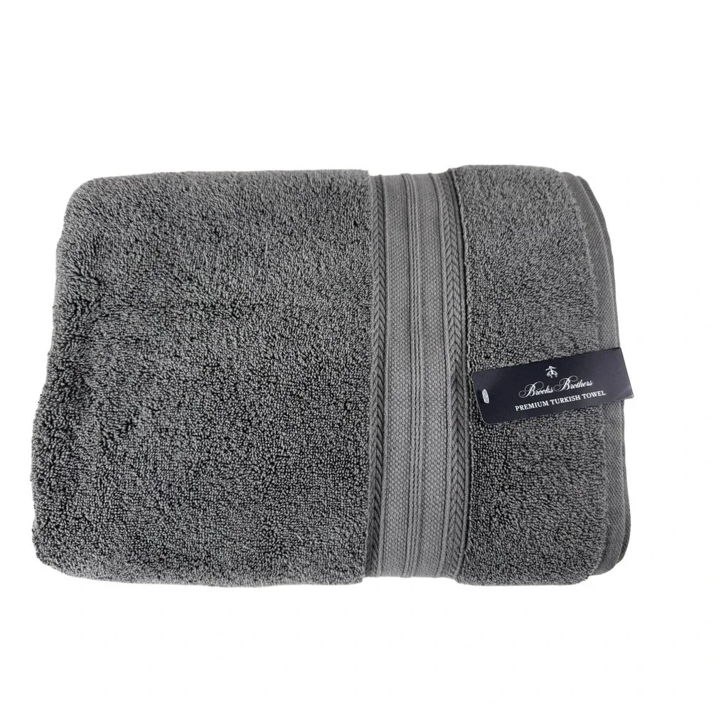 Brooks Brothers Premium Turkish Bath Towel 100% Cotton Gray 30